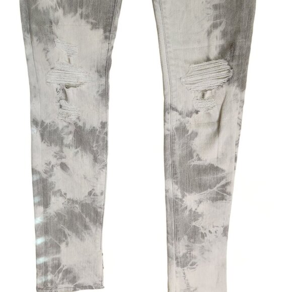 J BRAND JEANS 8112 Mid-Rise Rail FAME Tie Dye Skinny Size 25 (25x31")‎ Gray Moto - Picture 5 of 16